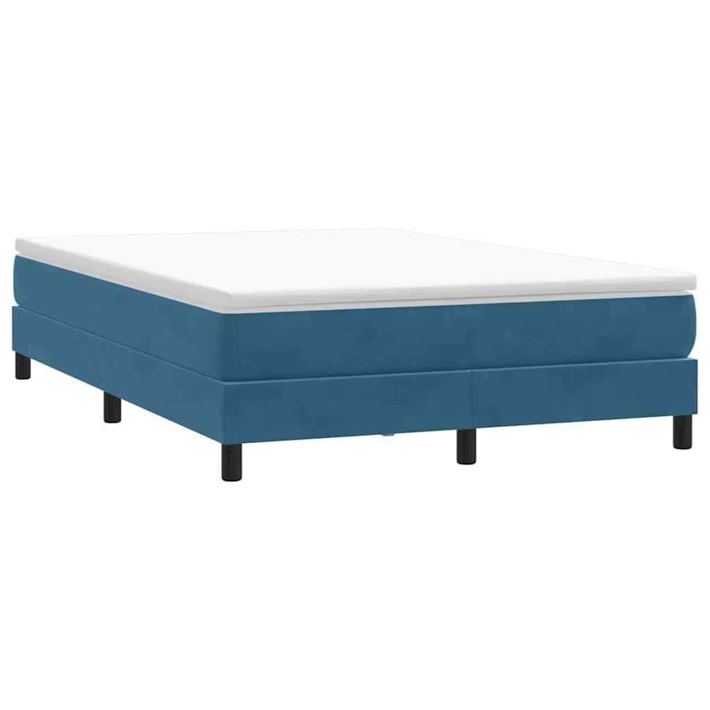 vidaXL Box Spring Κρεβάτι χωρίς στρώμα Σκούρο μπλε Βελούδινο