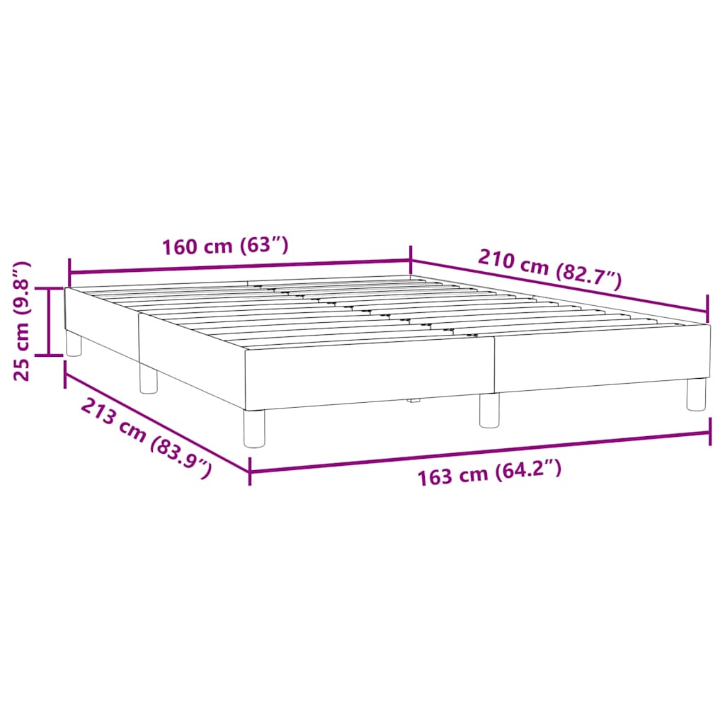 vidaXL Box Spring Κρεβάτι χωρίς στρώμα Μαύρο 160x210 cm Βελούδινο