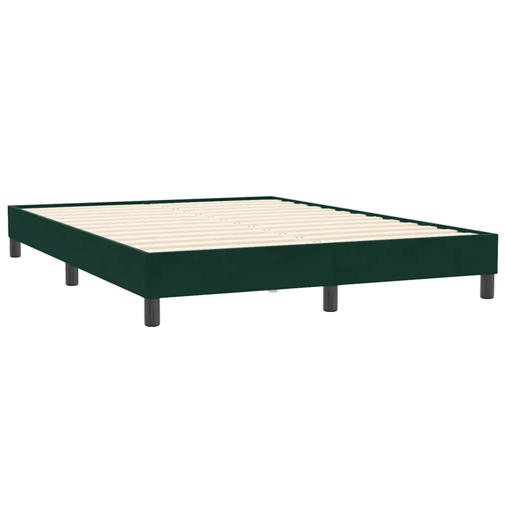vidaXL Box Spring Κρεβάτι χωρίς στρώμα Σκούρο πράσινο Βελούδινο