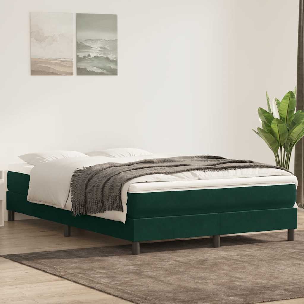 vidaXL Box Spring Κρεβάτι χωρίς στρώμα Σκούρο πράσινο Βελούδινο