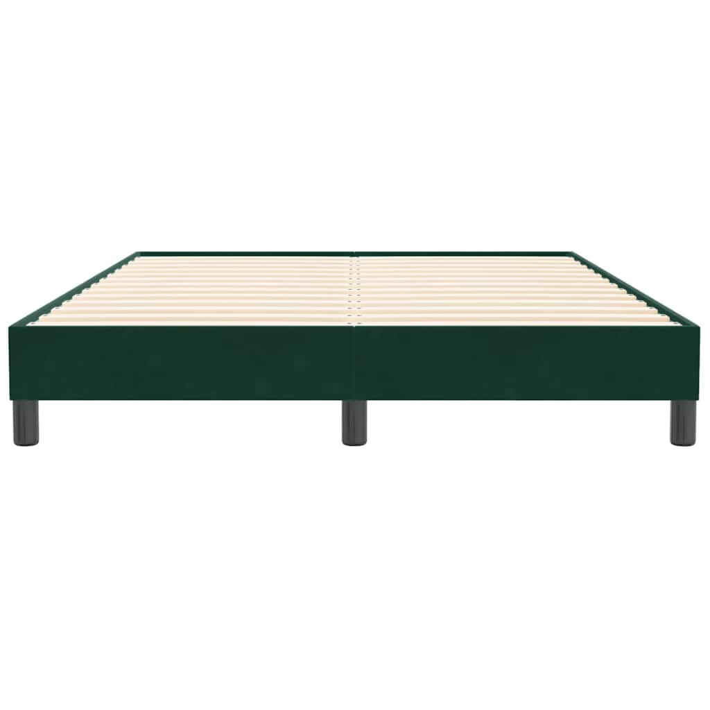 vidaXL Box Spring Κρεβάτι χωρίς στρώμα Σκούρο πράσινο Βελούδινο