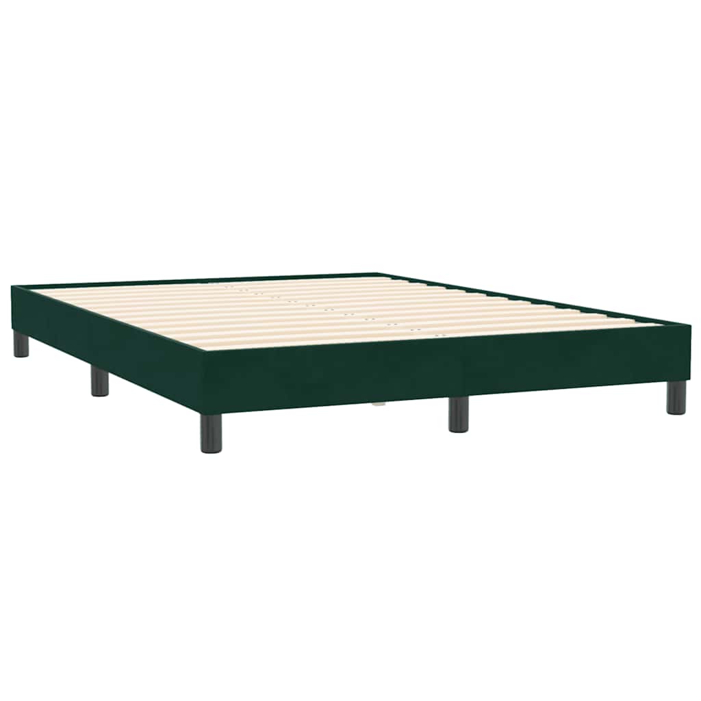 vidaXL Box Spring Κρεβάτι χωρίς στρώμα Σκούρο πράσινο Βελούδινο