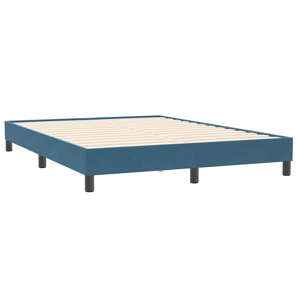 vidaXL Box Spring Κρεβάτι χωρίς στρώμα Σκούρο μπλε Βελούδινο