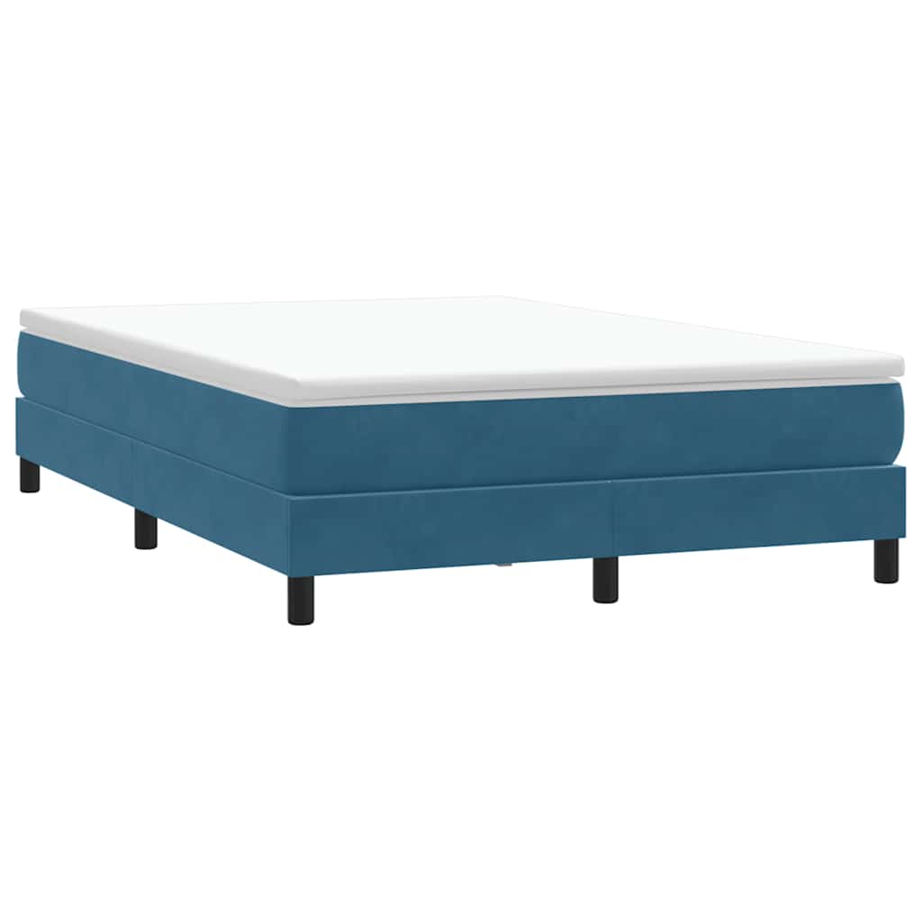 vidaXL Box Spring Κρεβάτι χωρίς στρώμα Σκούρο μπλε Βελούδινο
