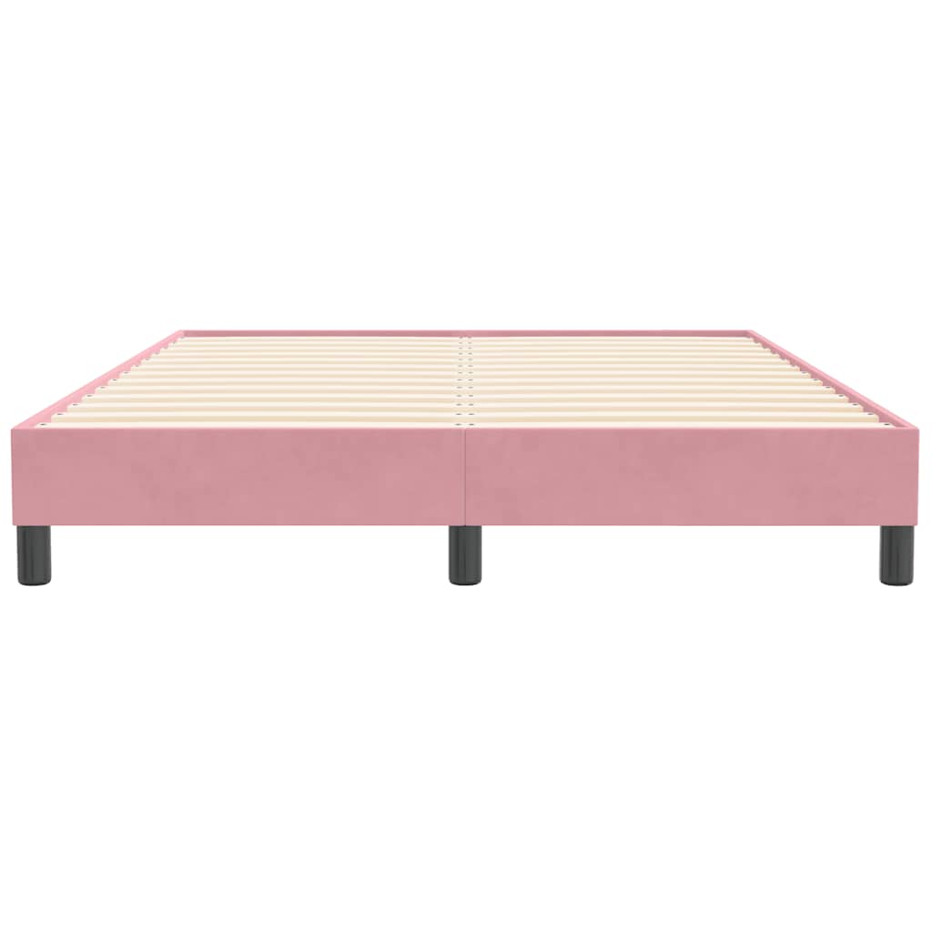 vidaXL Box Spring κρεβάτι χωρίς στρώμα ροζ 160x210 cm Βελούδινο