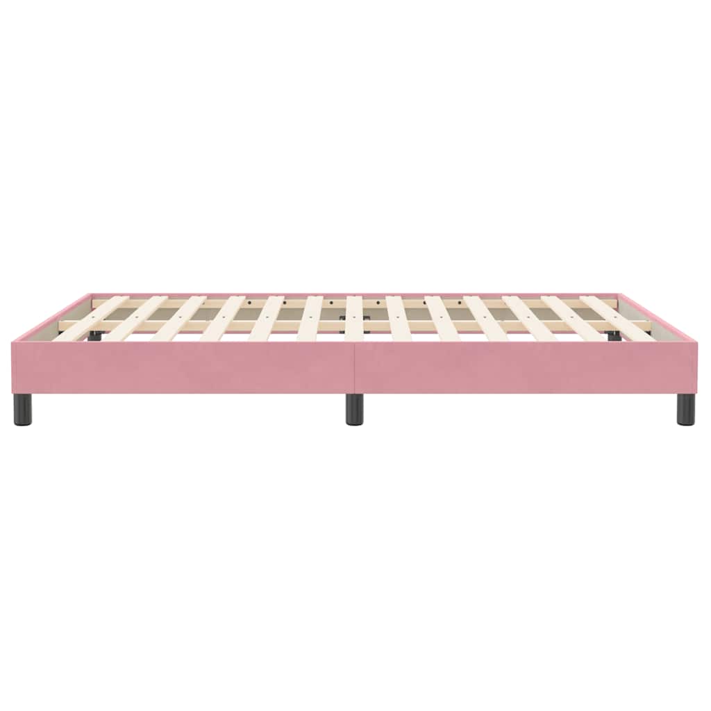 vidaXL Box Spring κρεβάτι χωρίς στρώμα ροζ 160x210 cm Βελούδινο