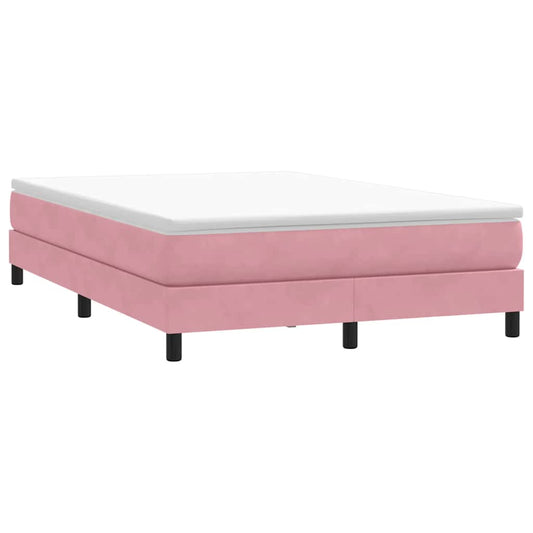 vidaXL Box Spring κρεβάτι χωρίς στρώμα ροζ 160x210 cm Βελούδινο