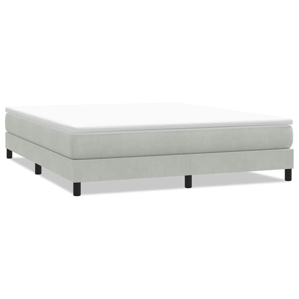 vidaXL Box Spring κρεβάτι χωρίς στρώμα ανοιχτό γκρι Βελούδινο