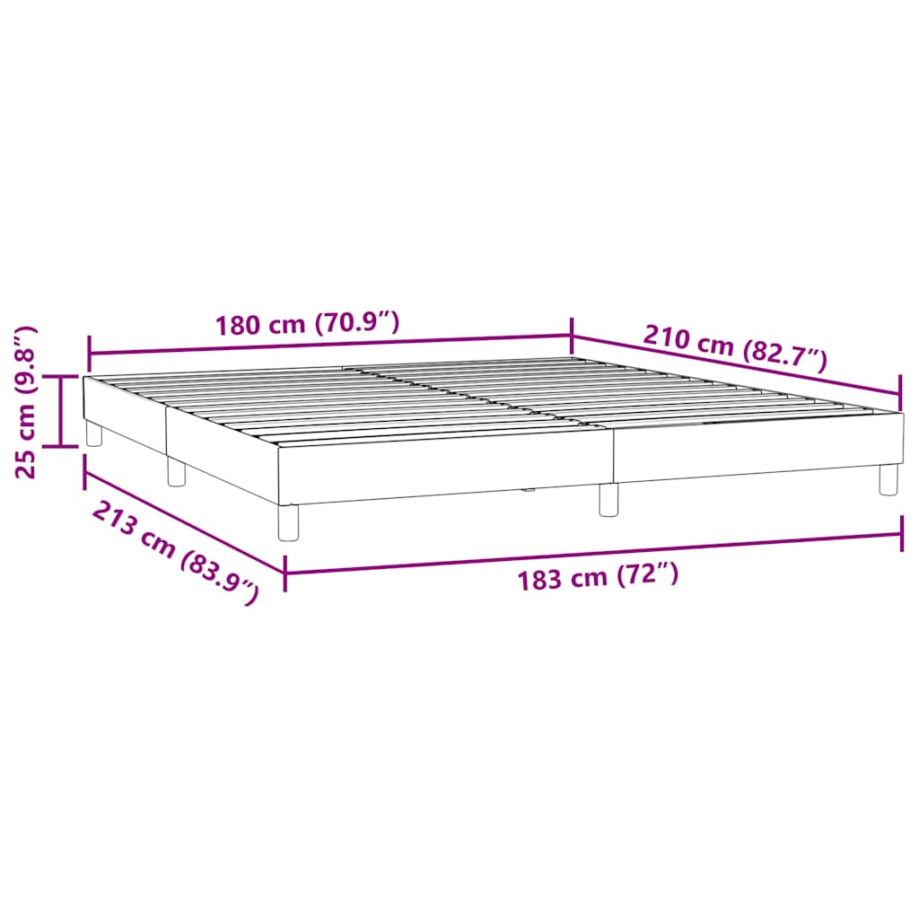 vidaXL Box Spring Κρεβάτι χωρίς στρώμα Μαύρο 180x210 cm Βελούδινο