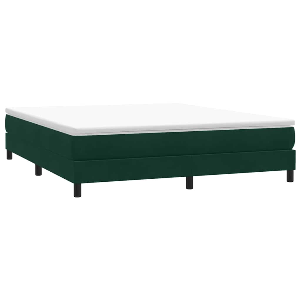 vidaXL Κρεβάτι Boxspring χωρίς Στρώμα Σκούρο Πράσινο 180x210εκ.