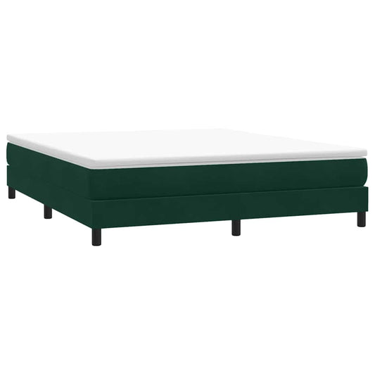 vidaXL Κρεβάτι Boxspring χωρίς Στρώμα Σκούρο Πράσινο 180x210εκ.