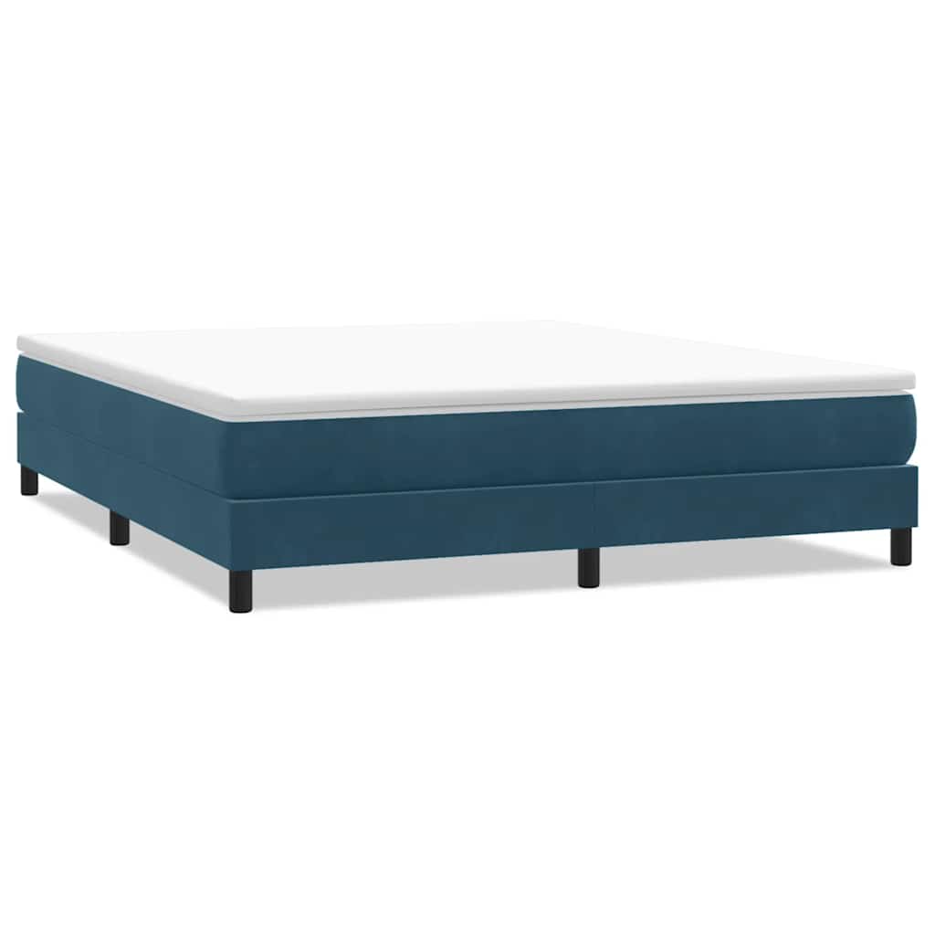 vidaXL Κρεβάτι Boxspring χωρίς Στρώμα Σκούρο Μπλε 180x210 εκ Βελούδινο