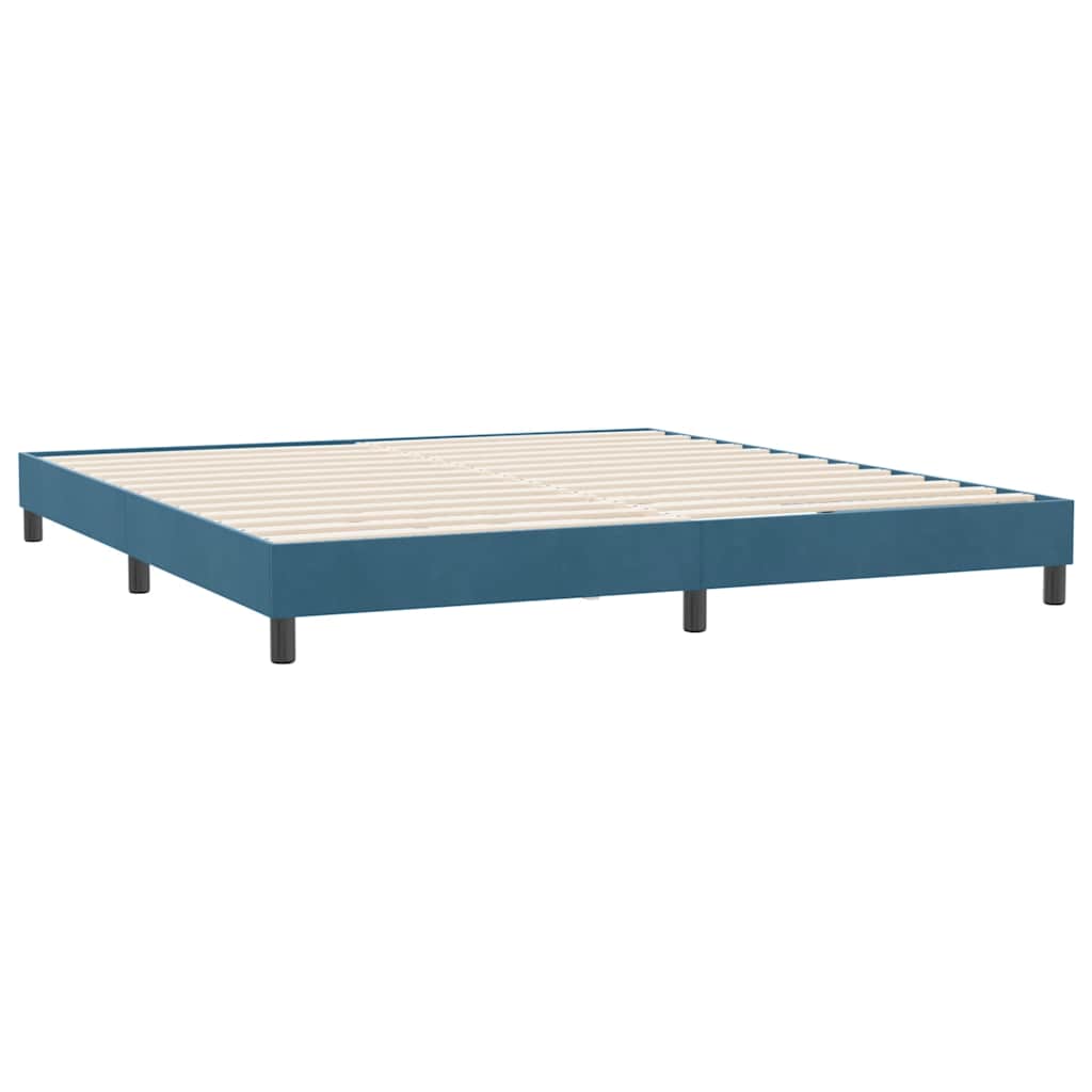 vidaXL Κρεβάτι Boxspring χωρίς Στρώμα Σκούρο Μπλε 180x210 εκ Βελούδινο