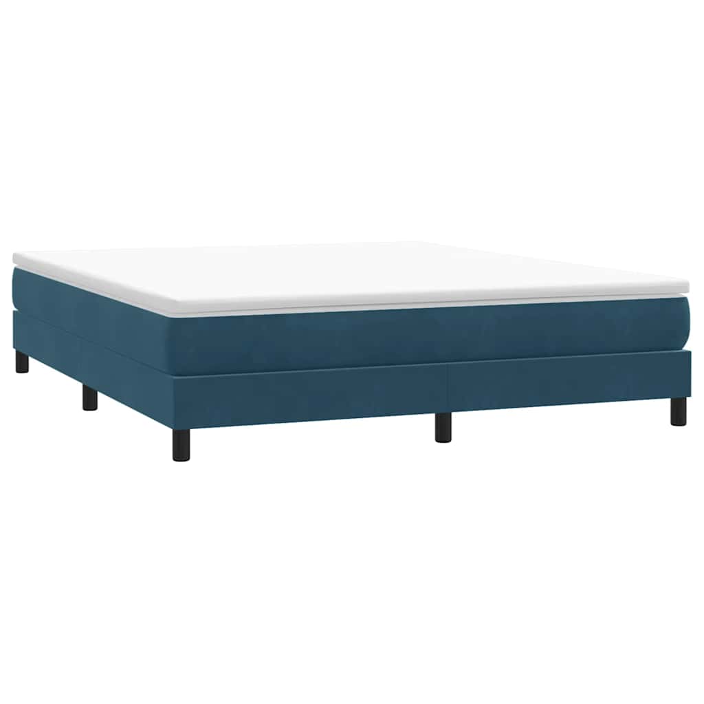 vidaXL Κρεβάτι Boxspring χωρίς Στρώμα Σκούρο Μπλε 180x210 εκ Βελούδινο