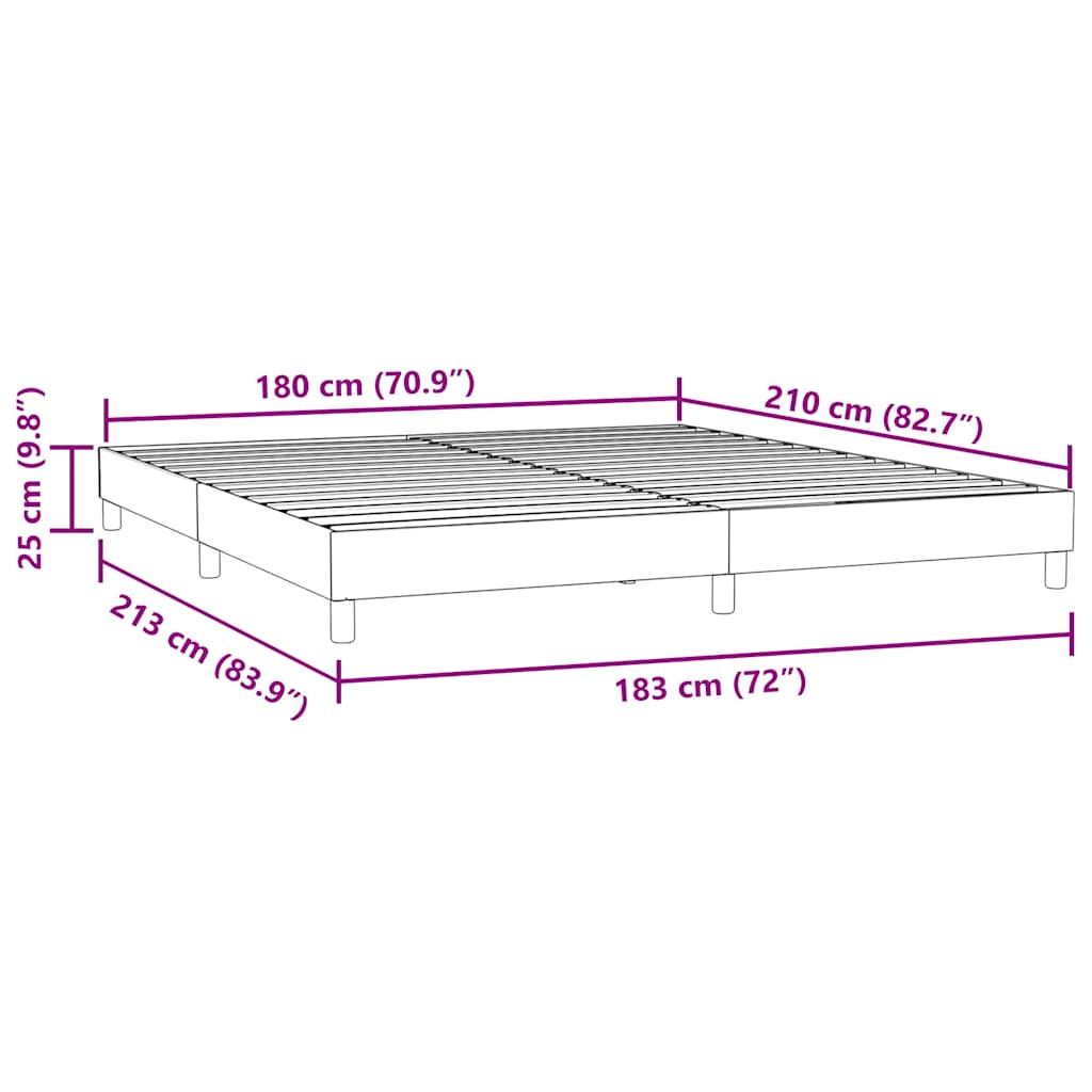 vidaXL Κρεβάτι Boxspring χωρίς Στρώμα Ροζ 180x210 εκ. Βελούδινο