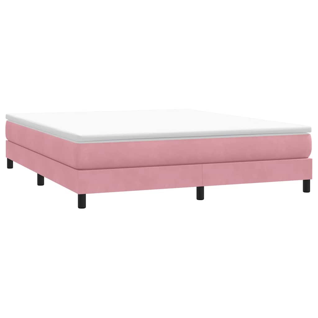 vidaXL Κρεβάτι Boxspring χωρίς Στρώμα Ροζ 180x210 εκ. Βελούδινο