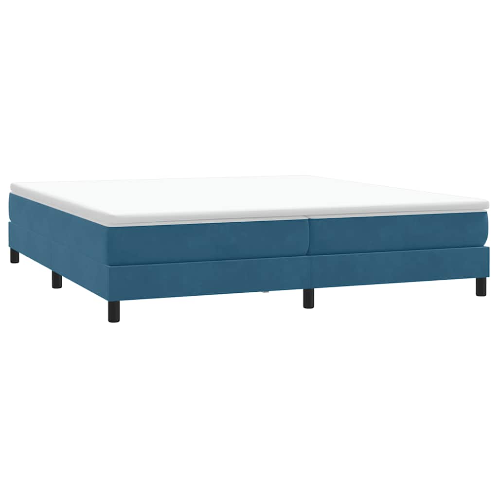 vidaXL Κρεβάτι Boxspring χωρίς Στρώμα Σκούρο Μπλε 200x220 εκ Βελούδινο