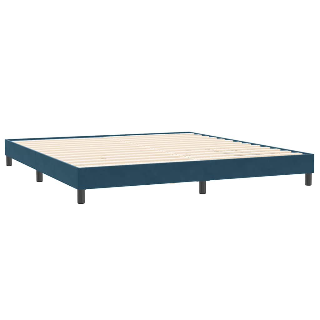vidaXL Κρεβάτι Boxspring χωρίς Στρώμα Σκούρο Μπλε 200x220 εκ Βελούδινο