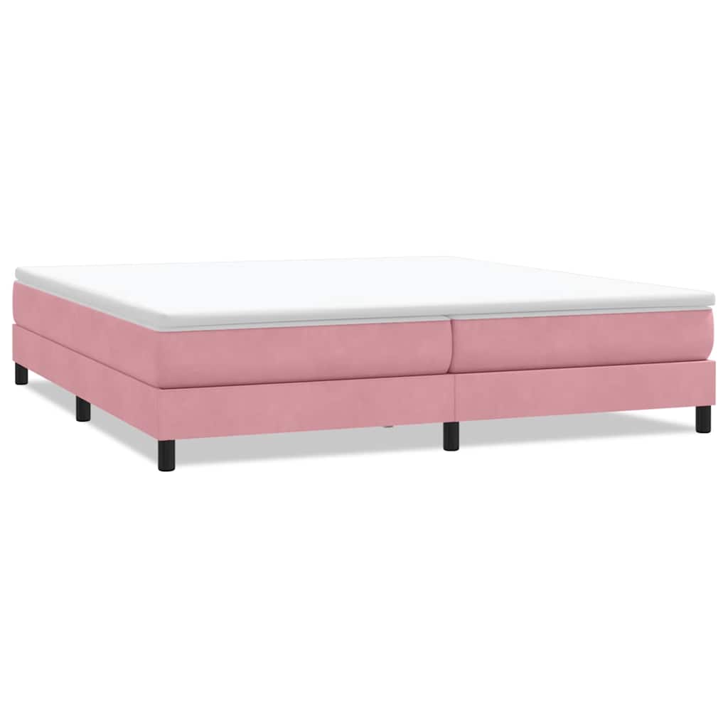 vidaXL Κρεβάτι Boxspring χωρίς Στρώμα Ροζ 200x210 εκ. Βελούδινο