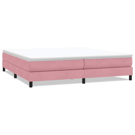 vidaXL Κρεβάτι Boxspring χωρίς Στρώμα Ροζ 200x210 εκ. Βελούδινο