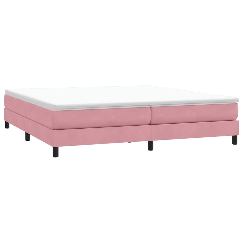 vidaXL Κρεβάτι Boxspring χωρίς Στρώμα Ροζ 200x210 εκ. Βελούδινο