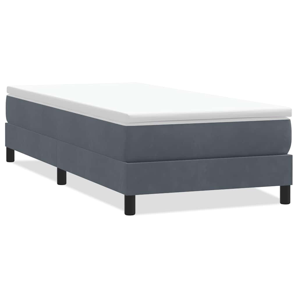 vidaXL Κρεβάτι Boxspring χωρίς Στρώμα Σκούρο Γκρι 80x220 εκ. Βελούδινο