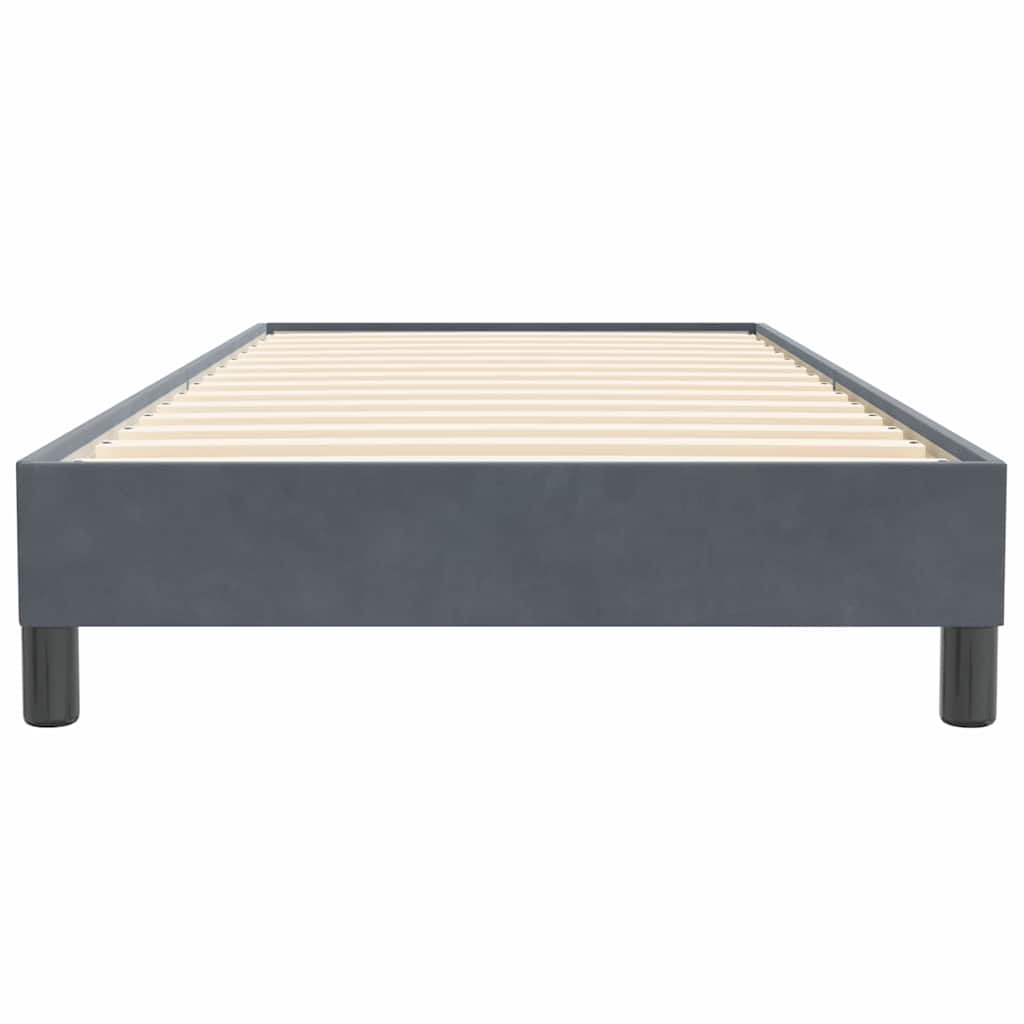 vidaXL Κρεβάτι Boxspring χωρίς Στρώμα Σκούρο Γκρι 80x220 εκ. Βελούδινο