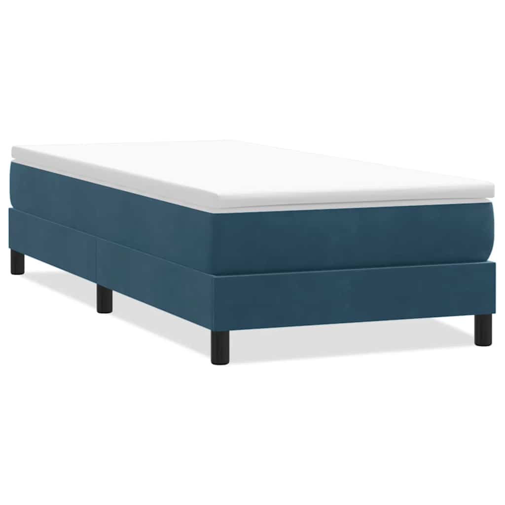 vidaXL Κρεβάτι Boxspring χωρίς Στρώμα Σκούρο Μπλε 80x220 εκ. Βελούδινο