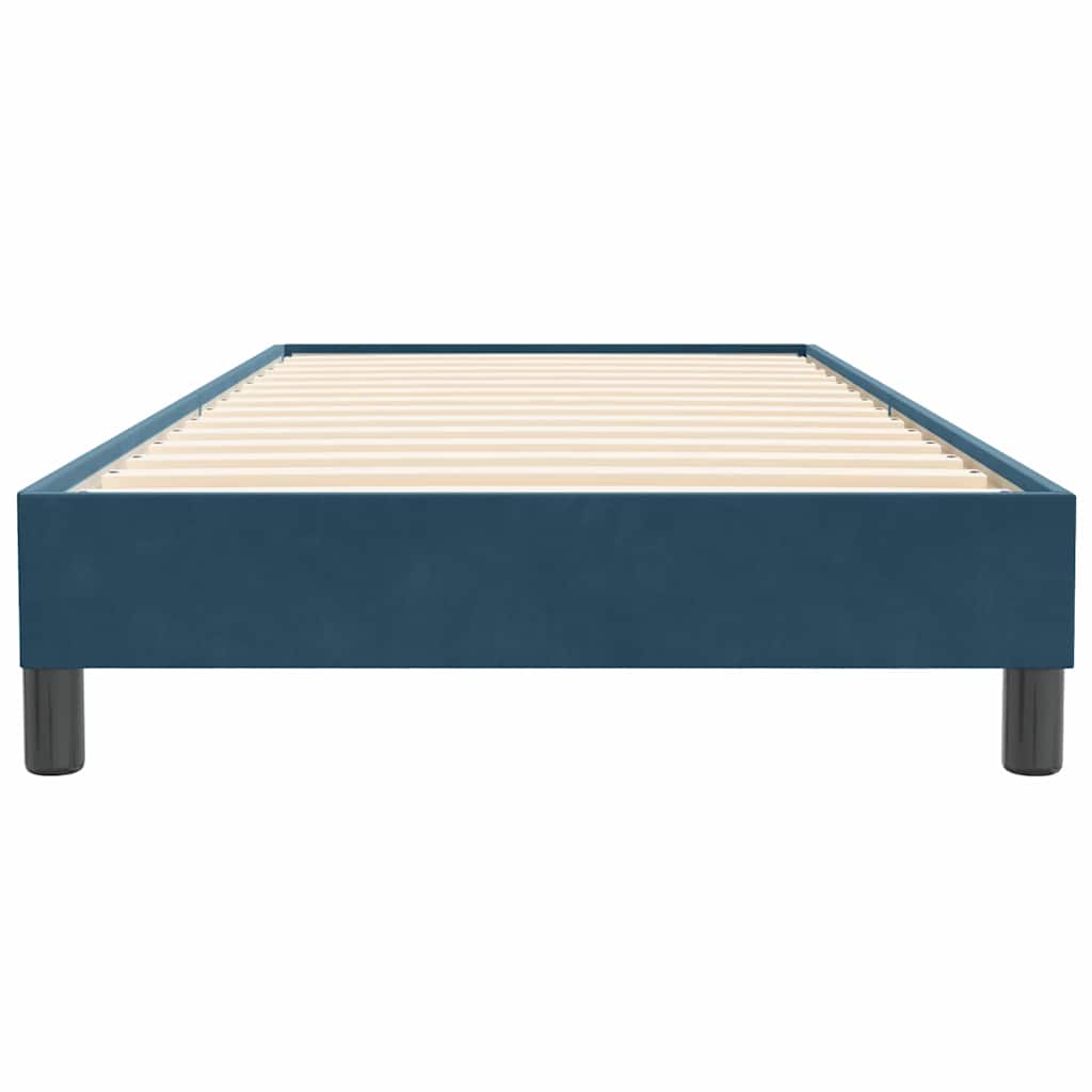 vidaXL Κρεβάτι Boxspring χωρίς Στρώμα Σκούρο Μπλε 80x220 εκ. Βελούδινο