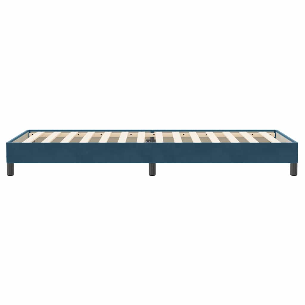 vidaXL Κρεβάτι Boxspring χωρίς Στρώμα Σκούρο Μπλε 80x220 εκ. Βελούδινο