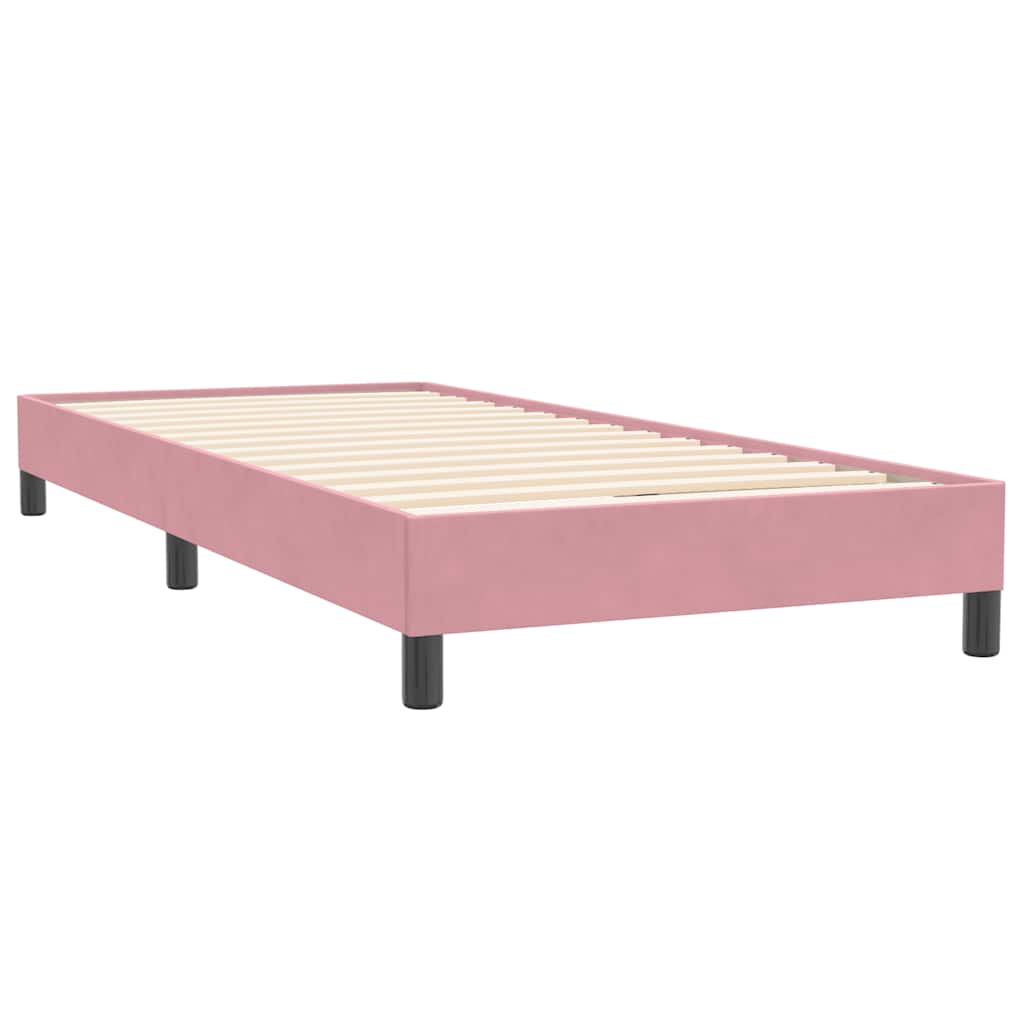 vidaXL Κρεβάτι Boxspring χωρίς Στρώμα Ροζ 80x220 εκ. Βελούδινο