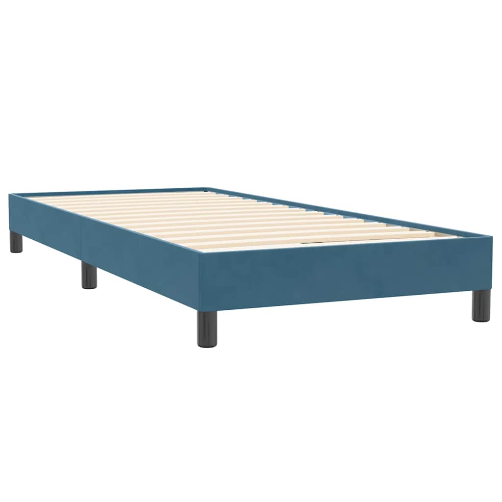 vidaXL Κρεβάτι Boxspring χωρίς Στρώμα Σκούρο Μπλε 90x220 εκ. Βελούδινο