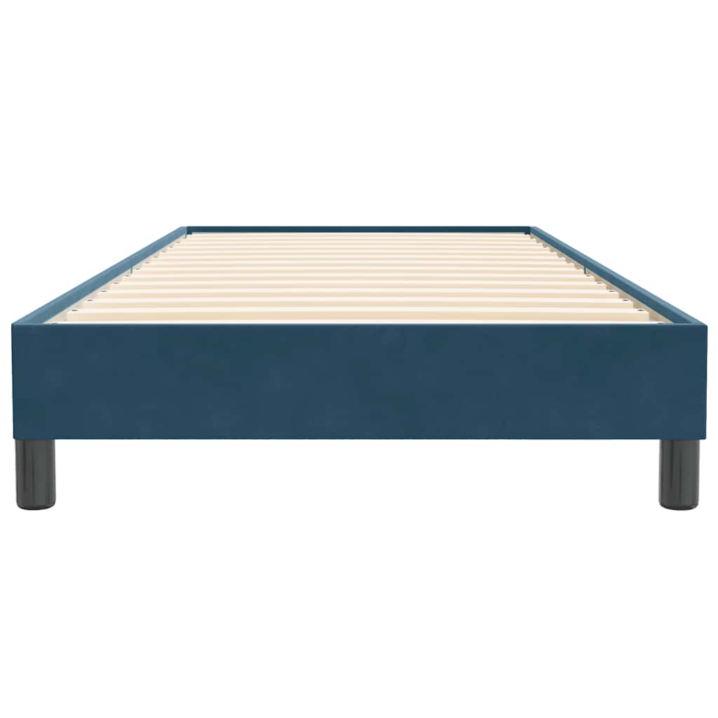 vidaXL Κρεβάτι Boxspring χωρίς Στρώμα Σκούρο Μπλε 90x220 εκ. Βελούδινο