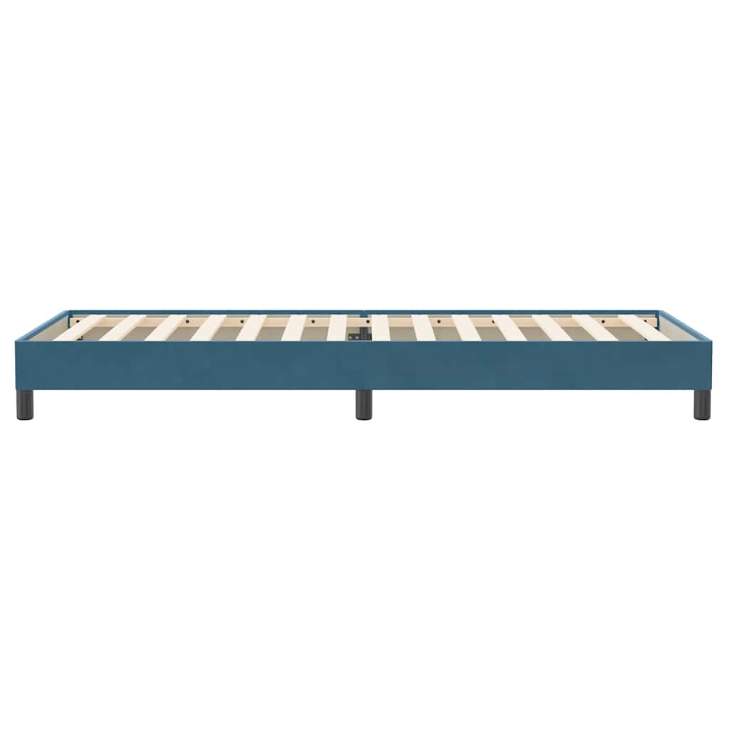 vidaXL Κρεβάτι Boxspring χωρίς Στρώμα Σκούρο Μπλε 90x220 εκ. Βελούδινο