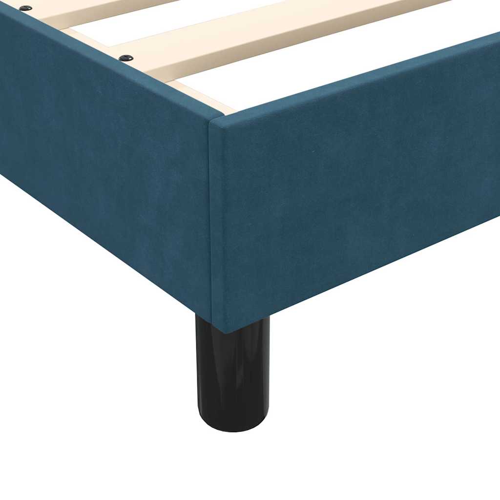 vidaXL Κρεβάτι Boxspring χωρίς Στρώμα Σκούρο Μπλε 90x220 εκ. Βελούδινο