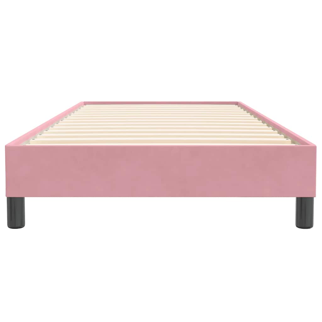 vidaXL Κρεβάτι Boxspring χωρίς Στρώμα Ροζ 90x220 εκ. Βελούδινο