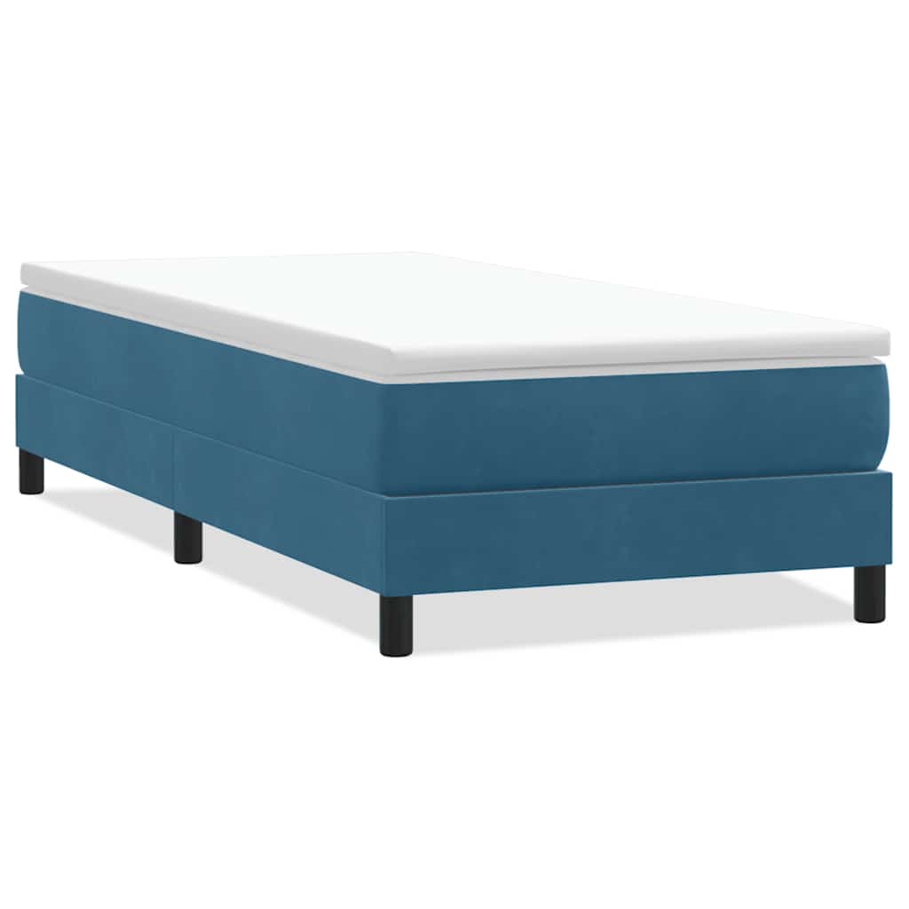 vidaXL Box Spring κρεβάτι χωρίς στρώμα σκούρο μπλε 100x220cm Βελούδινο