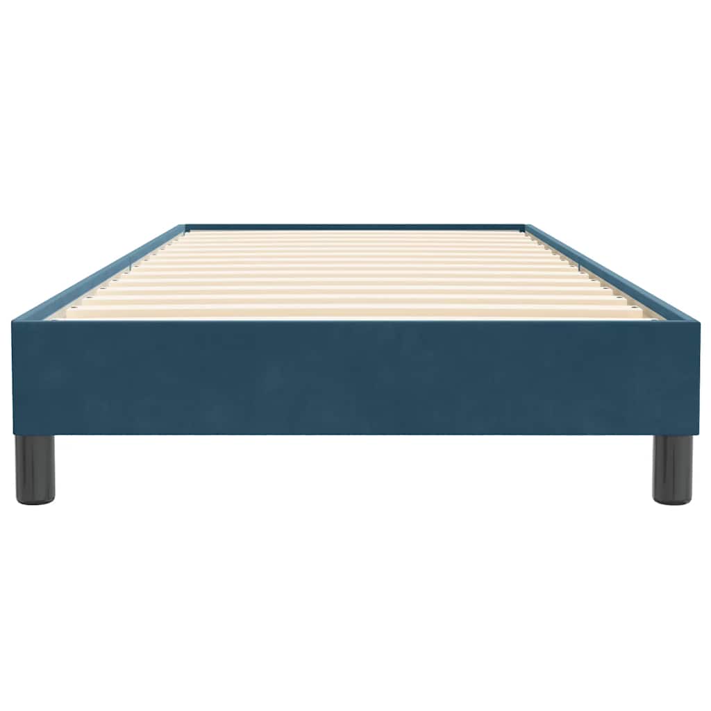 vidaXL Box Spring κρεβάτι χωρίς στρώμα σκούρο μπλε 100x220cm Βελούδινο