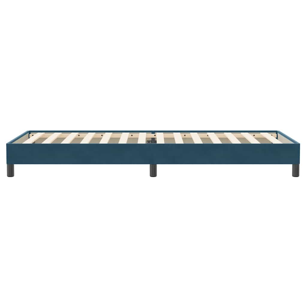 vidaXL Box Spring κρεβάτι χωρίς στρώμα σκούρο μπλε 100x220cm Βελούδινο