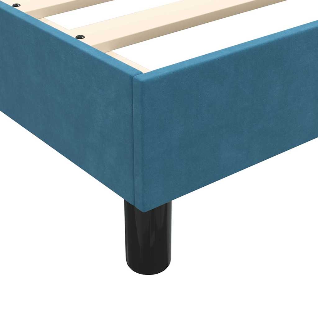vidaXL Box Spring κρεβάτι χωρίς στρώμα σκούρο μπλε 100x220cm Βελούδινο