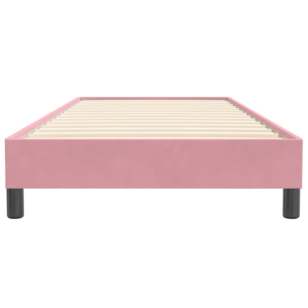 vidaXL Box Spring κρεβάτι χωρίς στρώμα ροζ 100x220 cm Βελούδινο