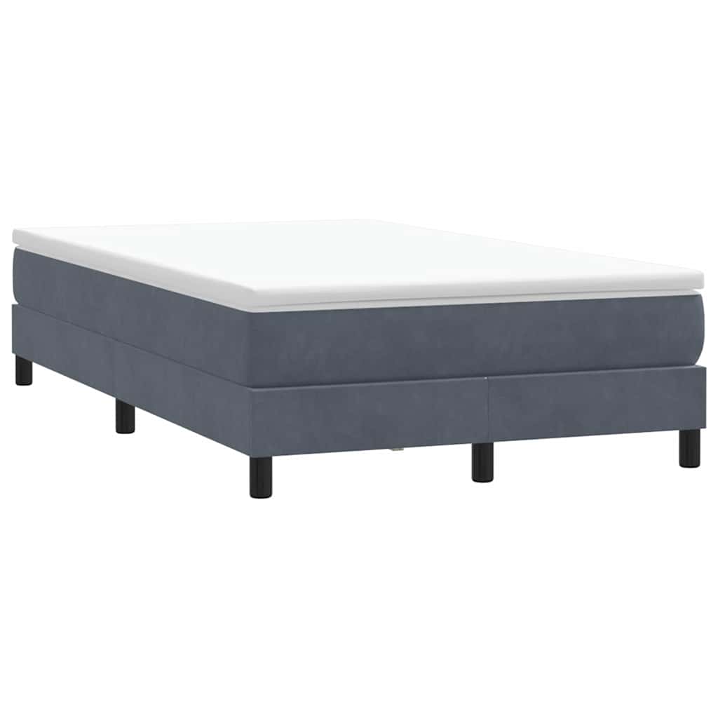 vidaXL Box Spring Κρεβάτι χωρίς στρώμα Σκούρο γκρι 120x220cm Βελούδινο