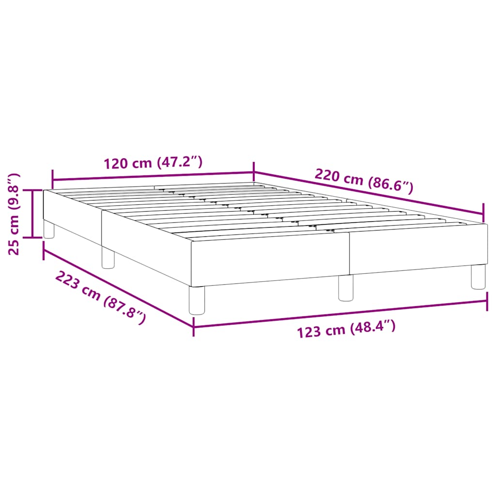 vidaXL Box Spring κρεβάτι χωρίς στρώμα σκούρο πράσινο 120x220cm
