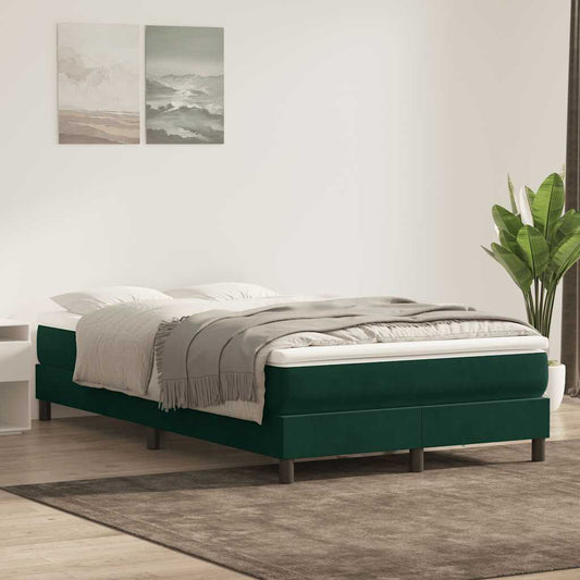vidaXL Box Spring κρεβάτι χωρίς στρώμα σκούρο πράσινο 120x220cm