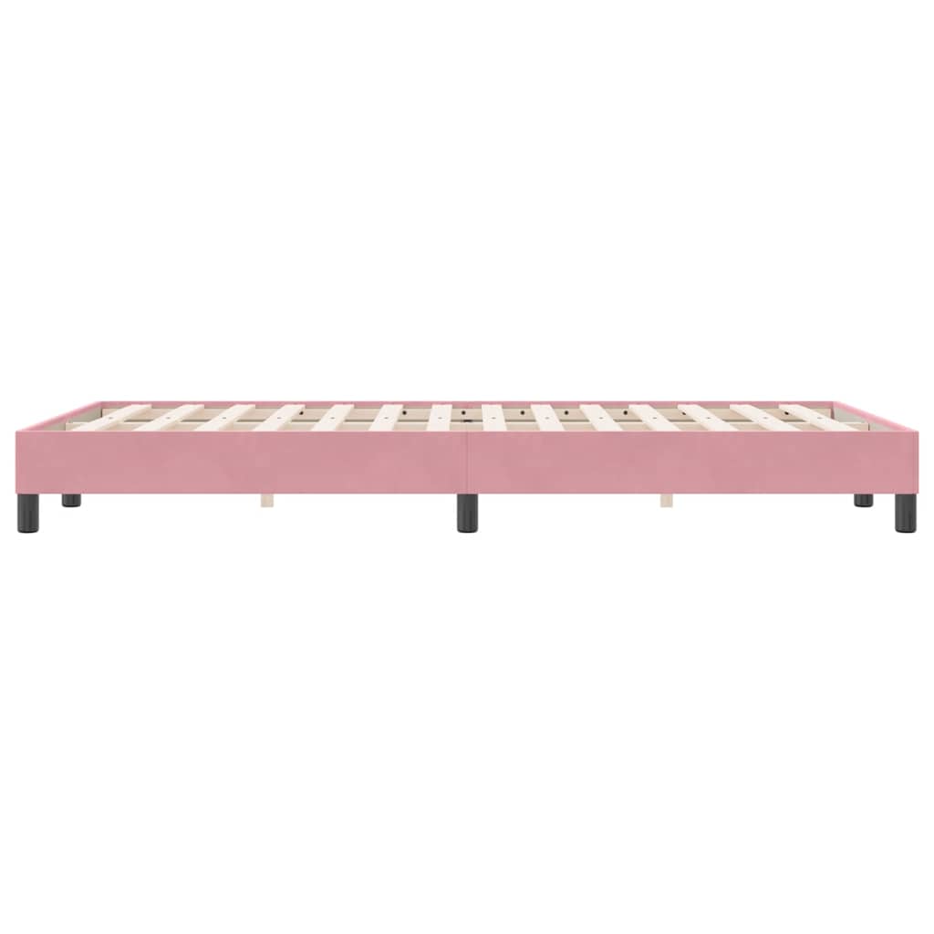 vidaXL Box Spring κρεβάτι χωρίς στρώμα ροζ 120x220 cm Βελούδινο