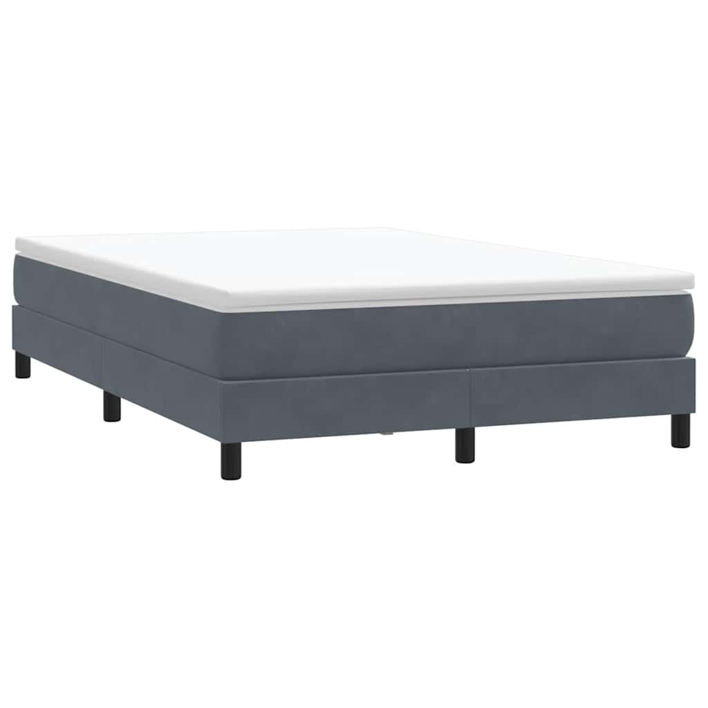 vidaXL Box Spring Κρεβάτι χωρίς στρώμα Σκούρο γκρι 140x220cm Βελούδινο