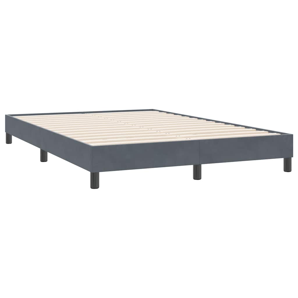 vidaXL Box Spring Κρεβάτι χωρίς στρώμα Σκούρο γκρι 140x220cm Βελούδινο