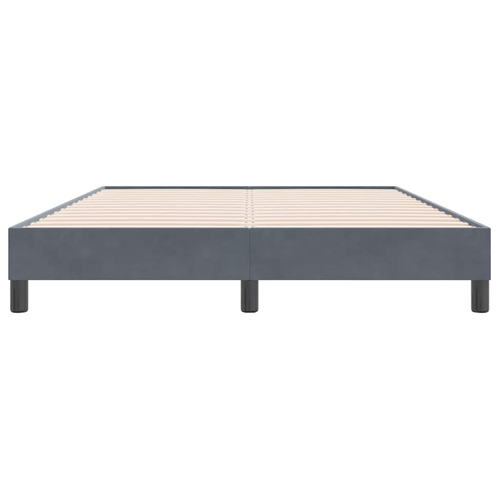 vidaXL Box Spring Κρεβάτι χωρίς στρώμα Σκούρο γκρι 140x220cm Βελούδινο