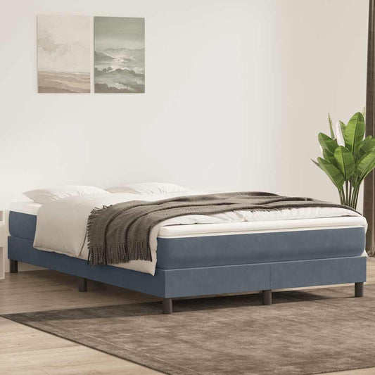 vidaXL Box Spring Κρεβάτι χωρίς στρώμα Σκούρο γκρι 140x220cm Βελούδινο