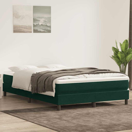 vidaXL Box Spring Κρεβάτι χωρίς στρώμα Σκούρο πράσινο 140x220cm